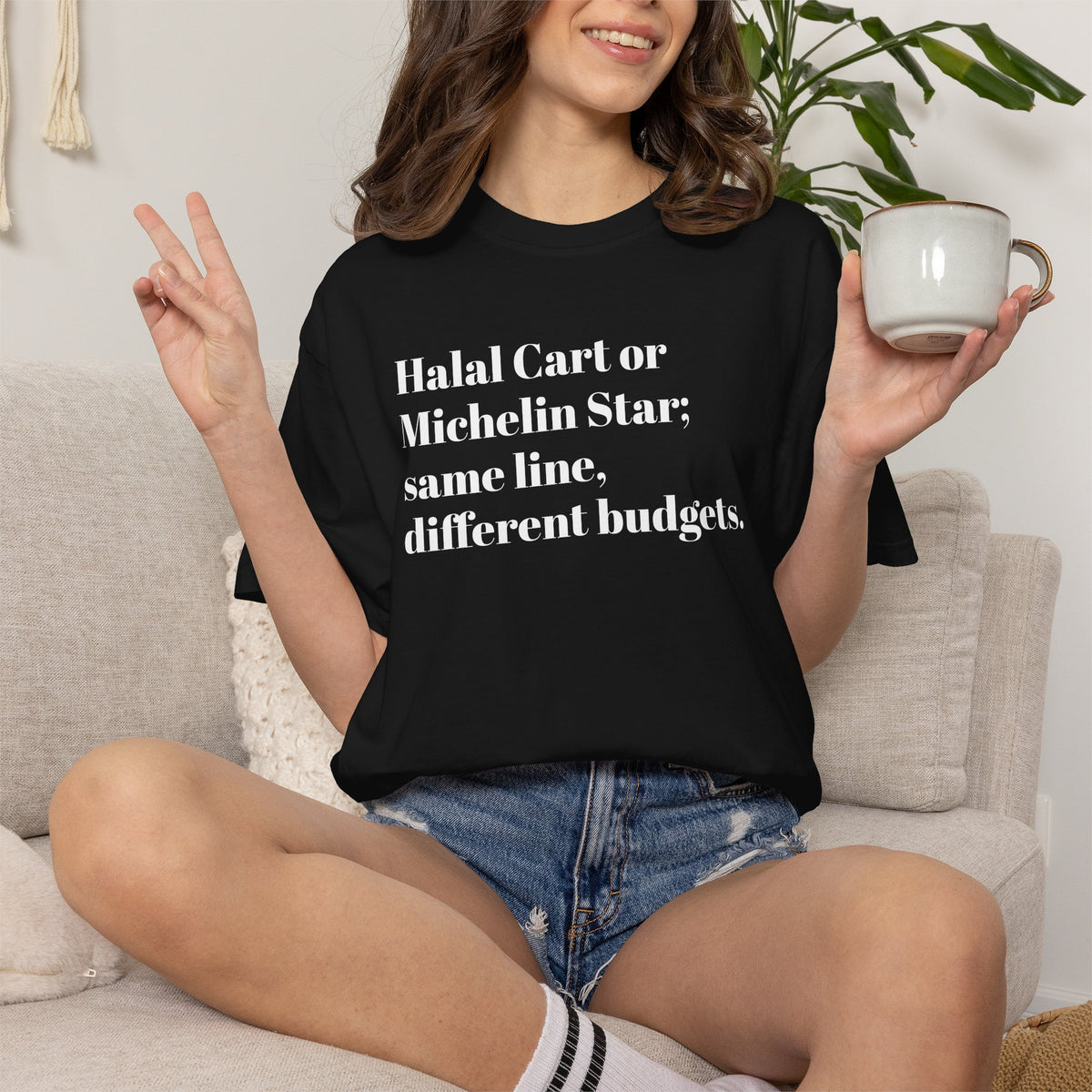 Halal Cart or Michelin Star? Same Line, Different Budgets - Tee Shirt
