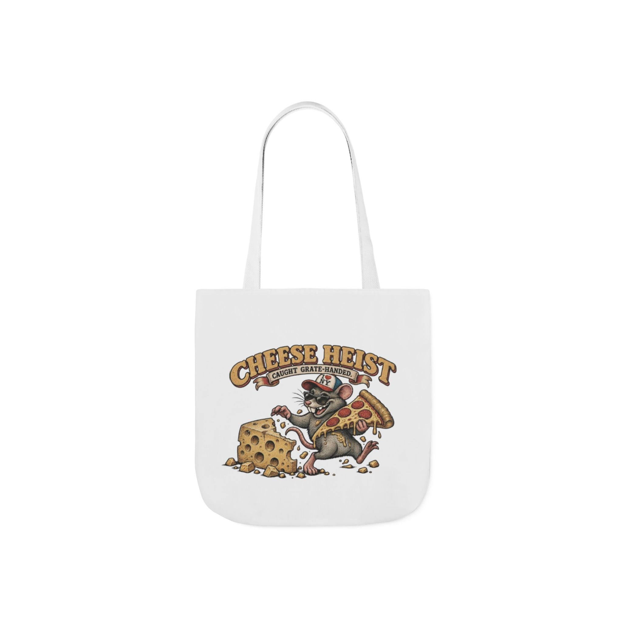 Cheese Heist Canvas Tote - Funny Mouse & Pizza Grocery Bag