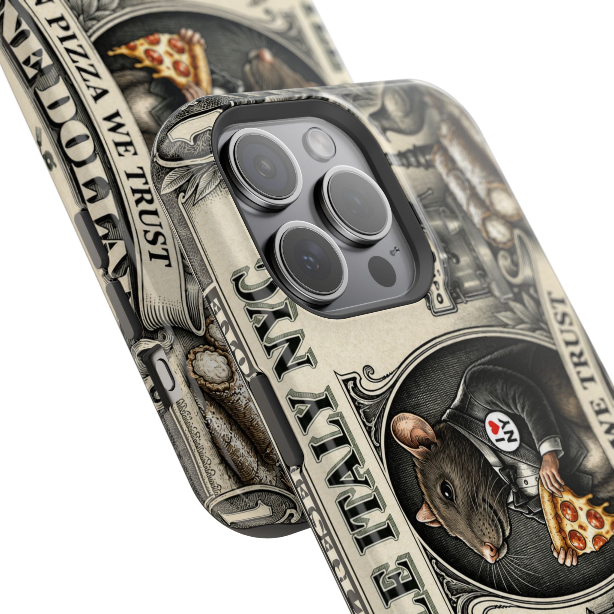 Little Italy NY Phone Case — 'In Pizza We Trust' Italy Rat Art Magnetic Impact-Resistant Case