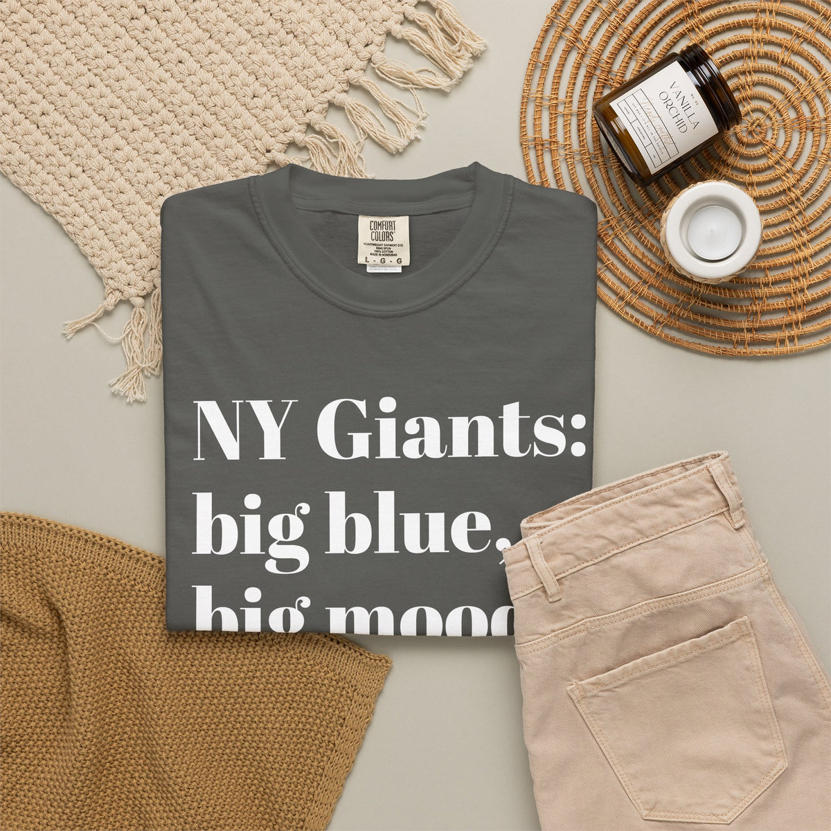 NY Giants: Big Blue, Big Mood. Tee Shirt