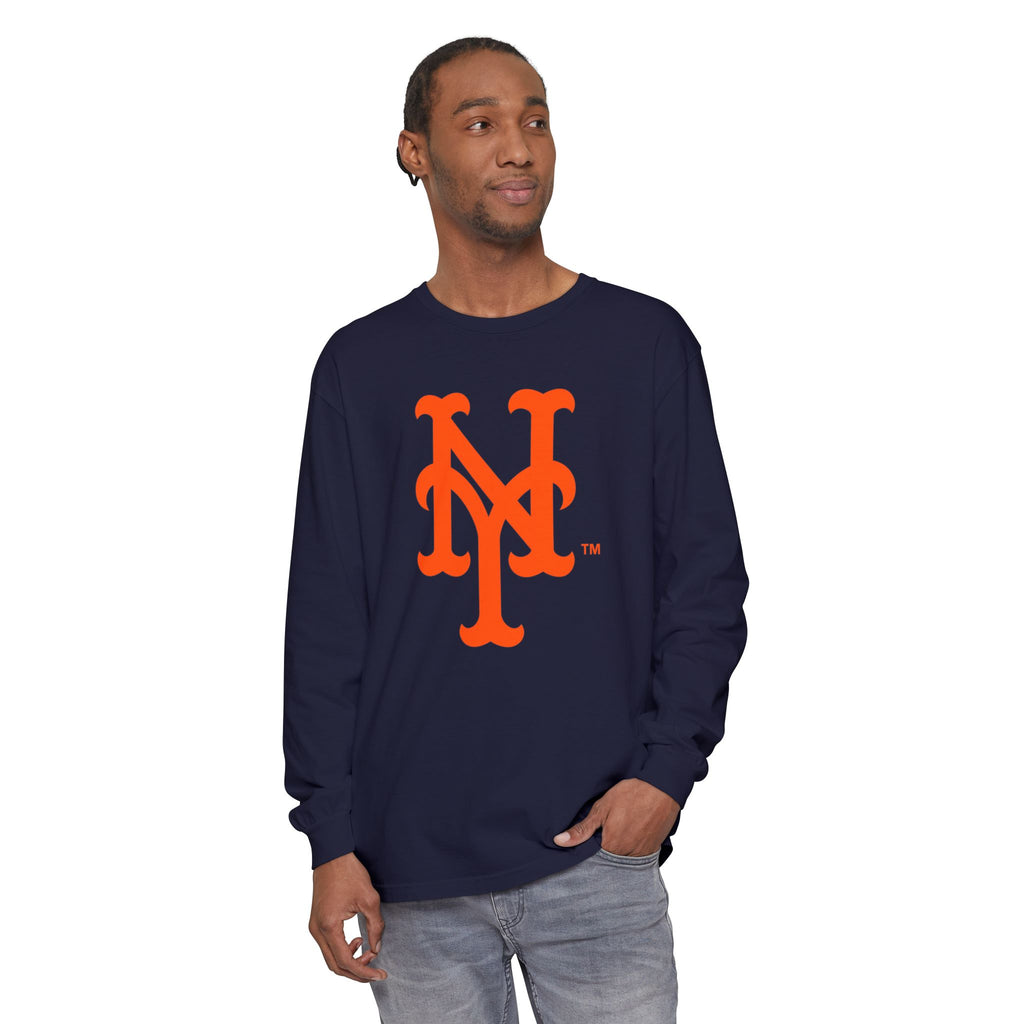 NY Mets Vintage Orange NY Monogram Long Sleeve Tee