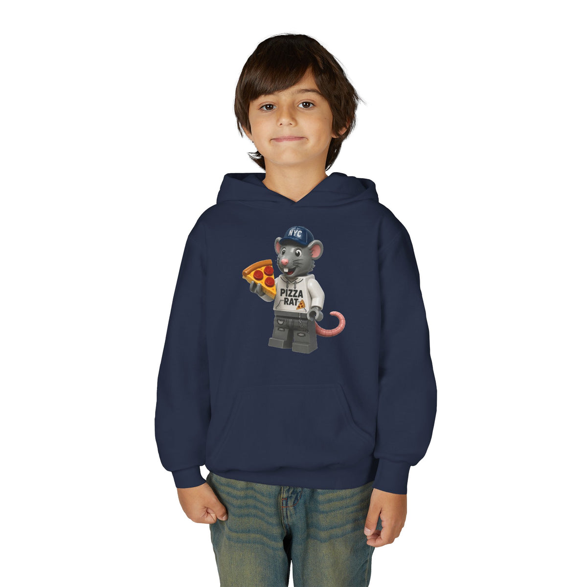 Pizza Rat Lego-Style Graphic - Youth Hoodie