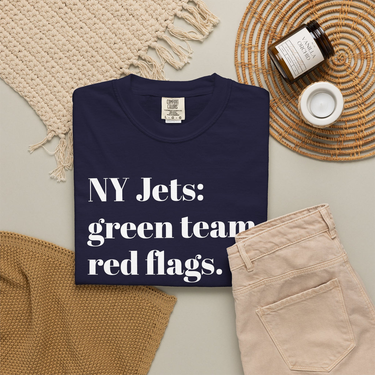 NY Jets: Green Team, Red Flags. Tee Shirt
