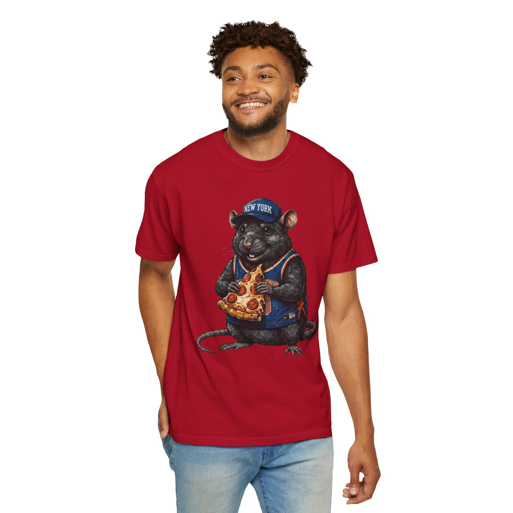 Pizza-Loving Rat Graphic T-Shirt