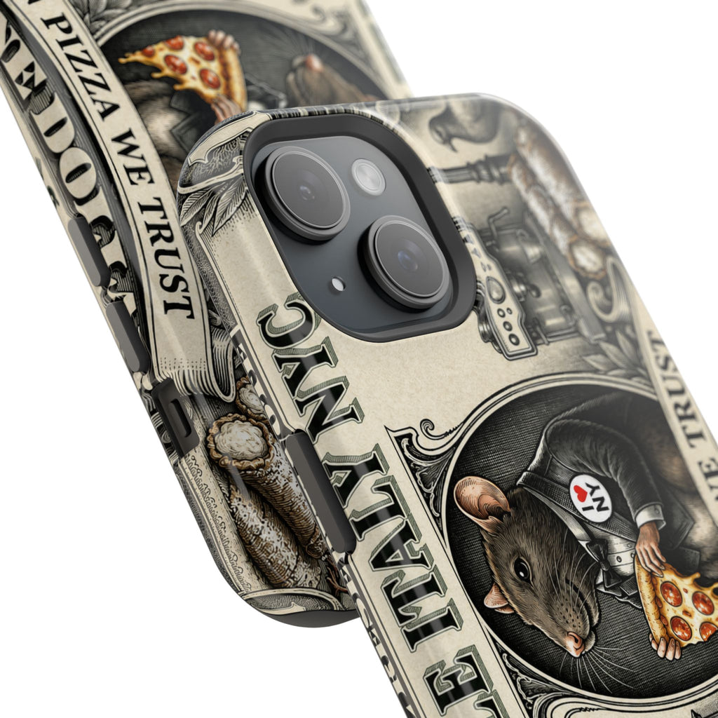Little Italy NY Phone Case — 'In Pizza We Trust' Italy Rat Art Magnetic Impact-Resistant Case