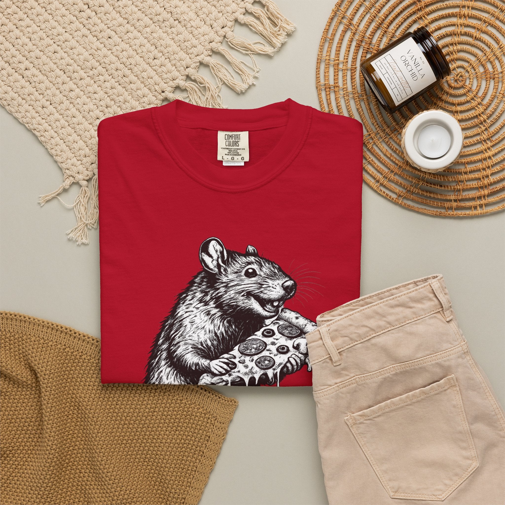 NYC Rat Eating Pizza T-Shirt