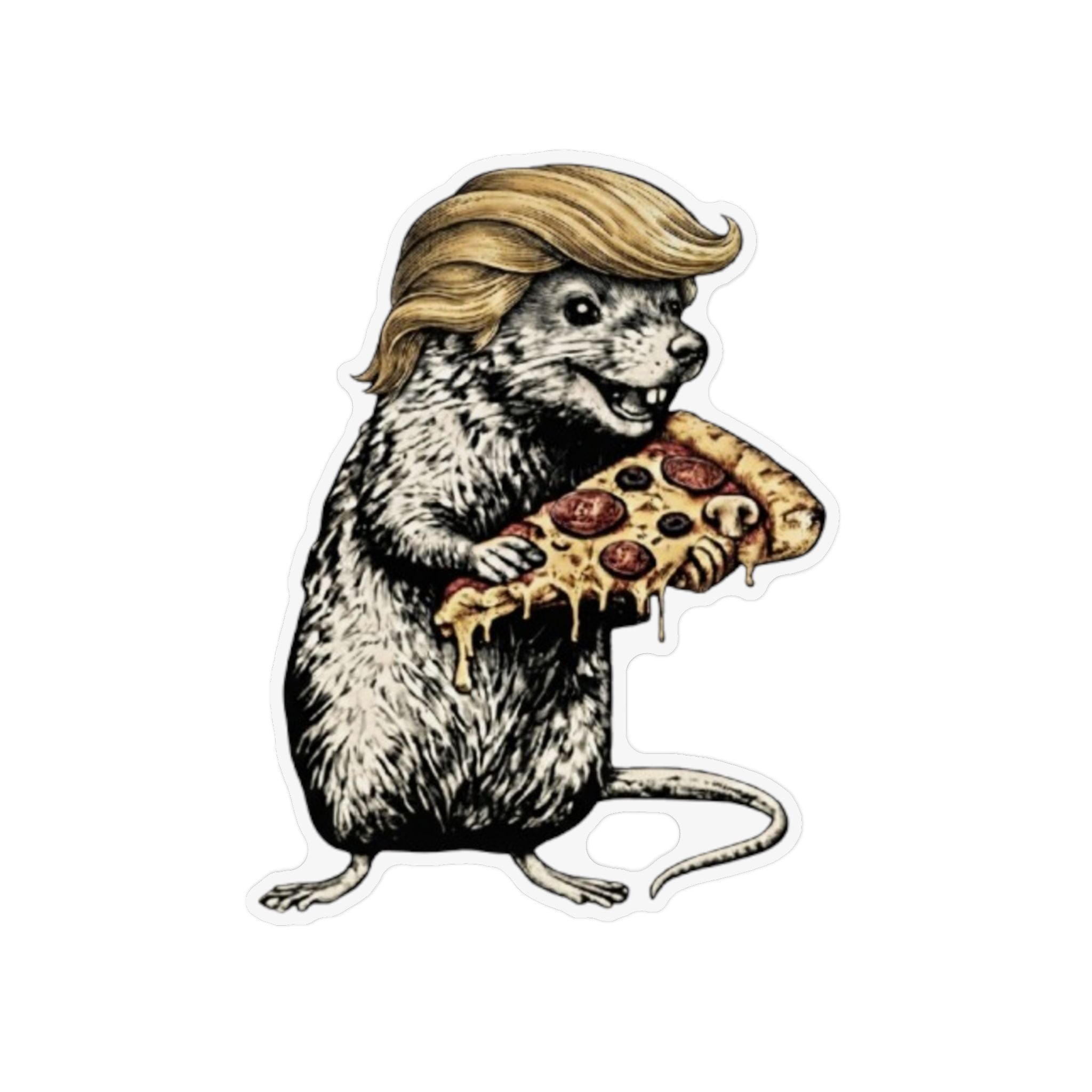 Rat with Pizza Magnet — Funny Novelty Custom Shape Fridge Magnet