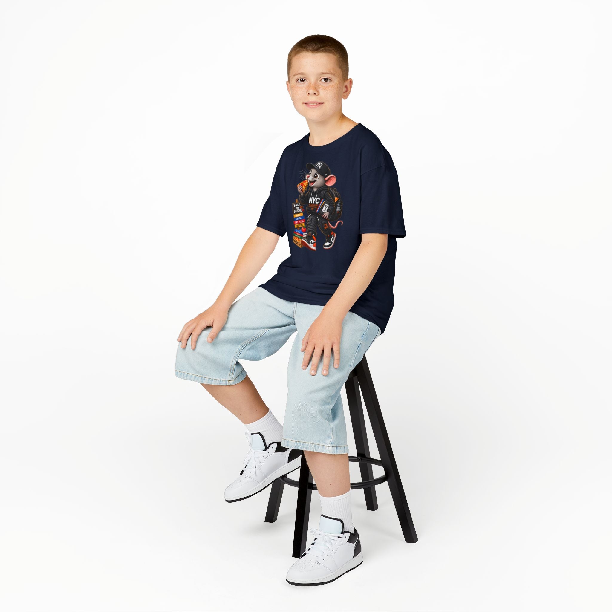 NY Teen Pizza Rat Back To School - Kids Tee
