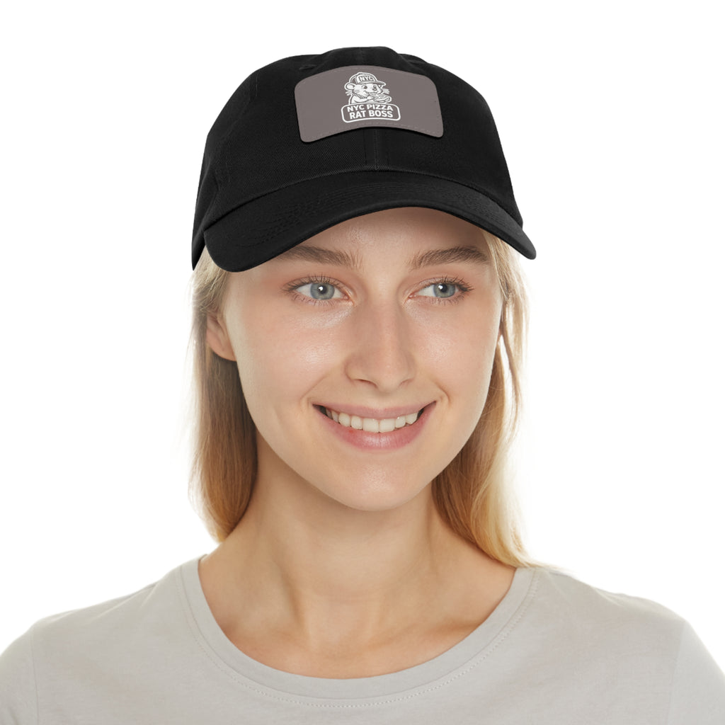 Leather Patch Dad Hat — NYC Pizza Rat Boss Logo