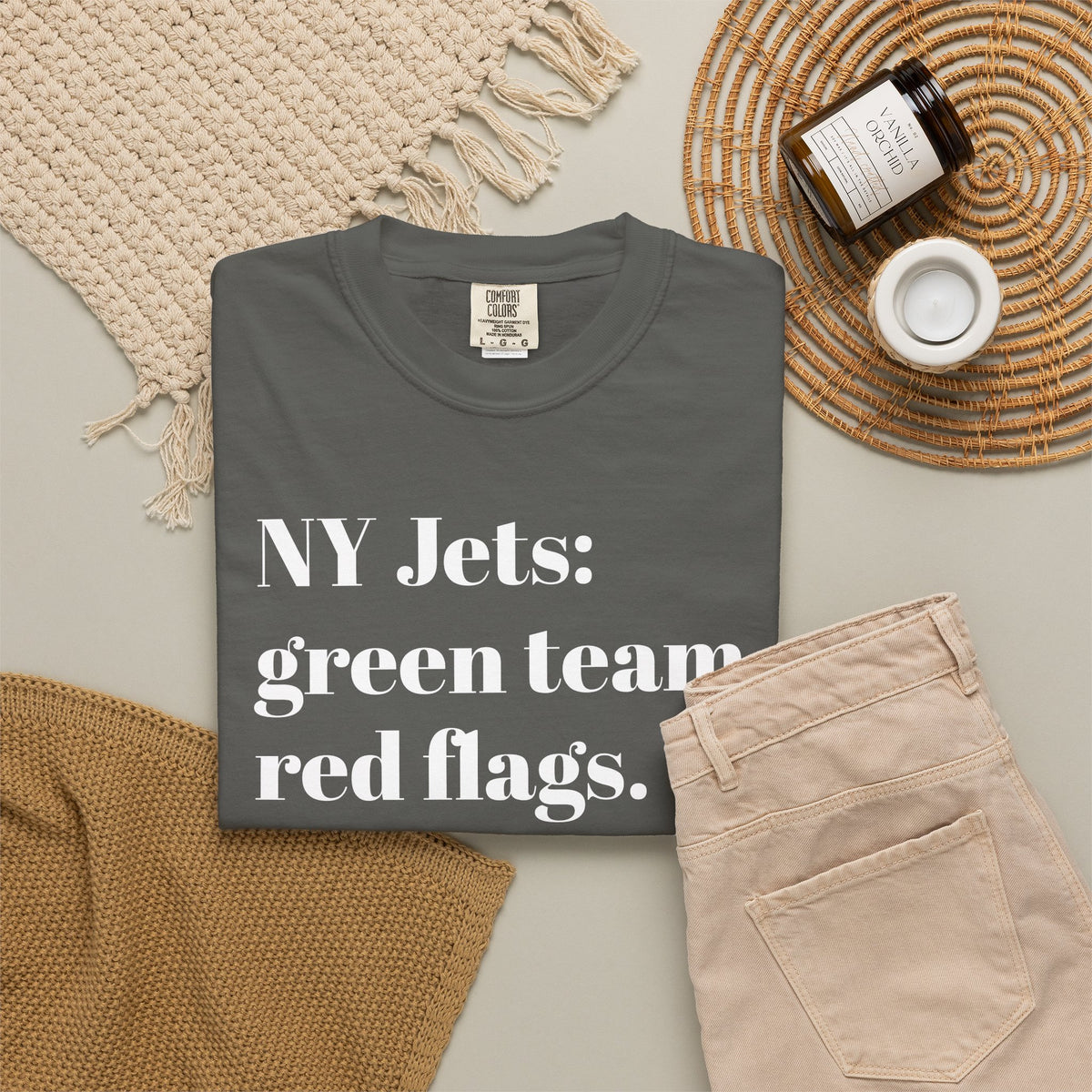 NY Jets: Green Team, Red Flags. Tee Shirt