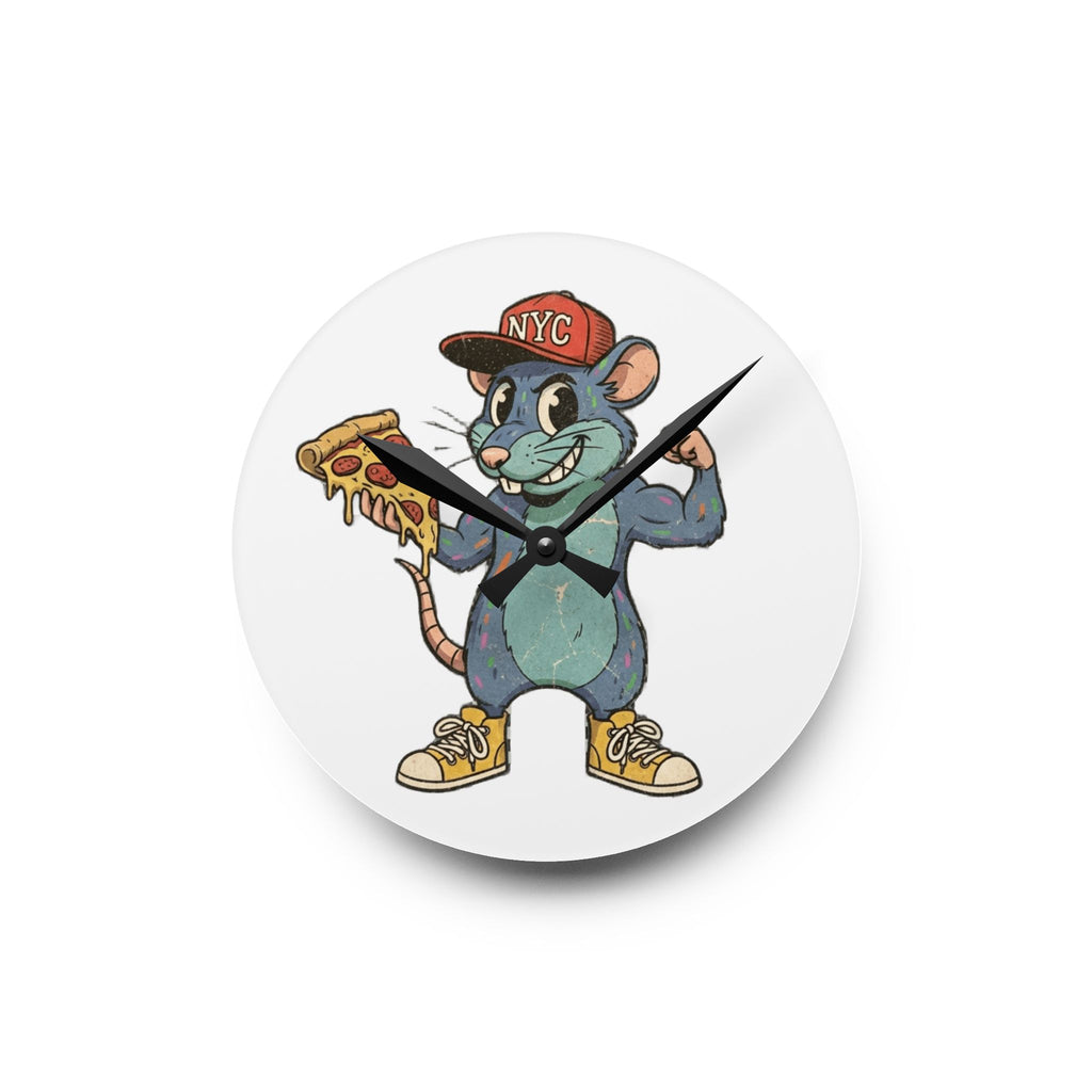 NYC Pizza Rat - Acrylic Wall Clock