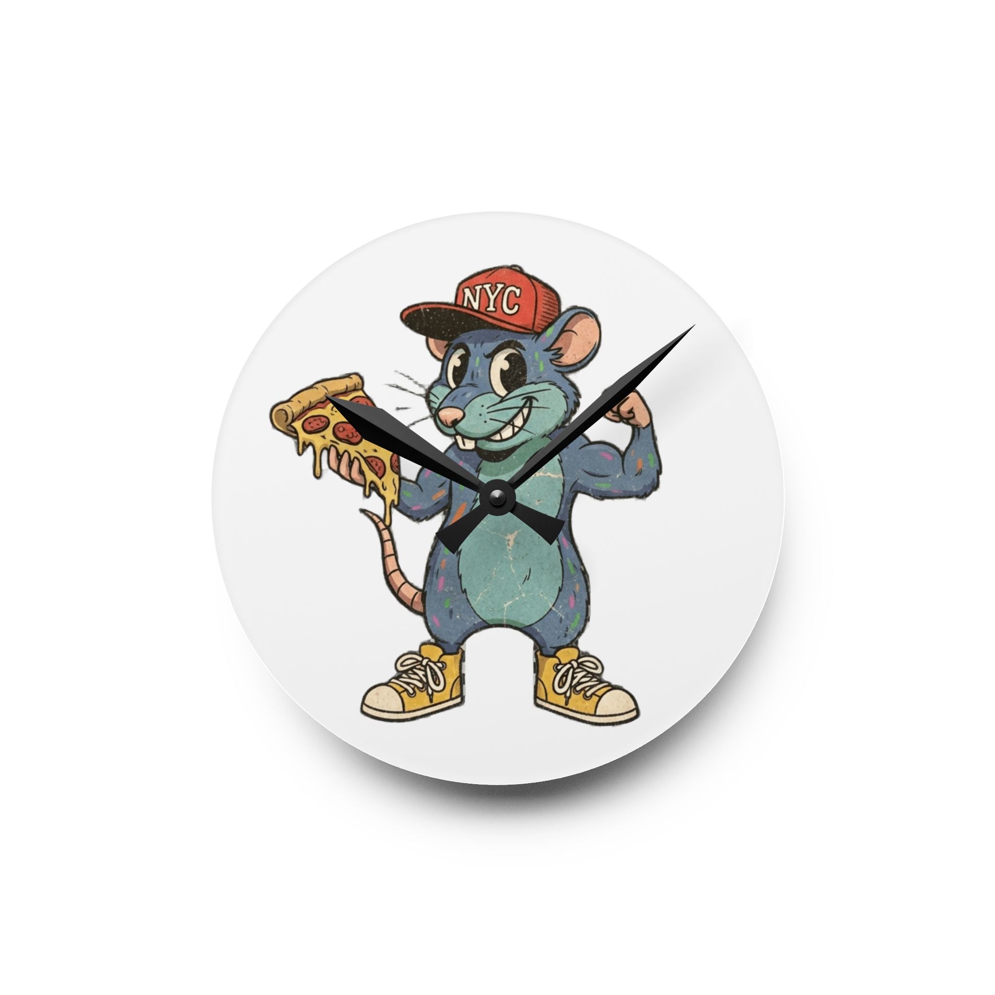 NYC Pizza Rat - Acrylic Wall Clock