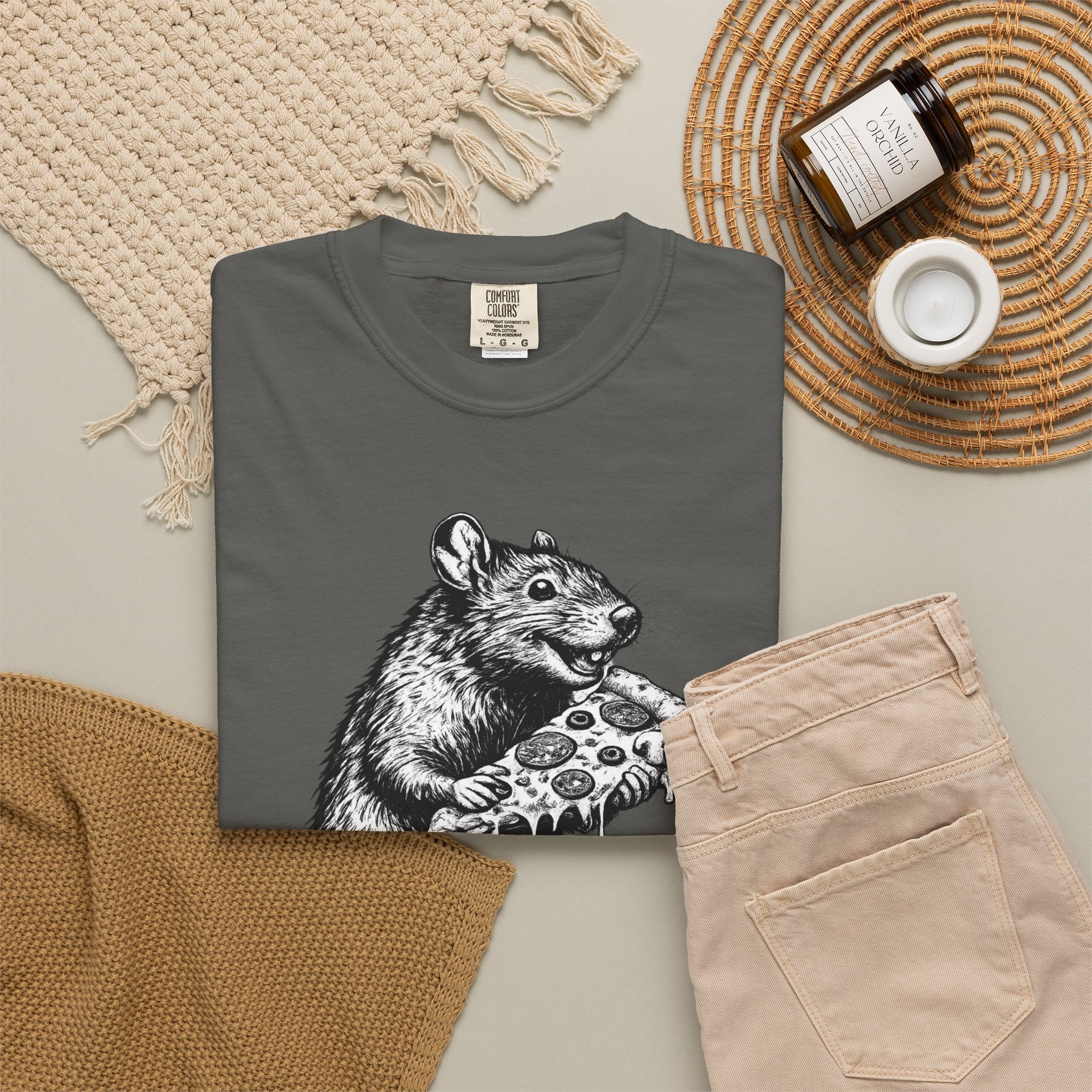 NYC Rat Eating Pizza T-Shirt