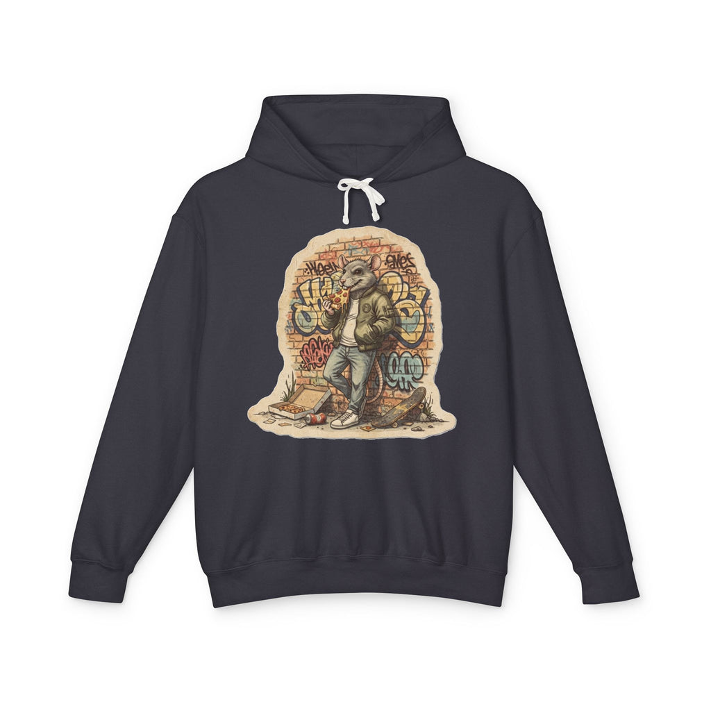 Skate Rat Street Art Hoodie — Retro Graffiti Skateboarder Pullover