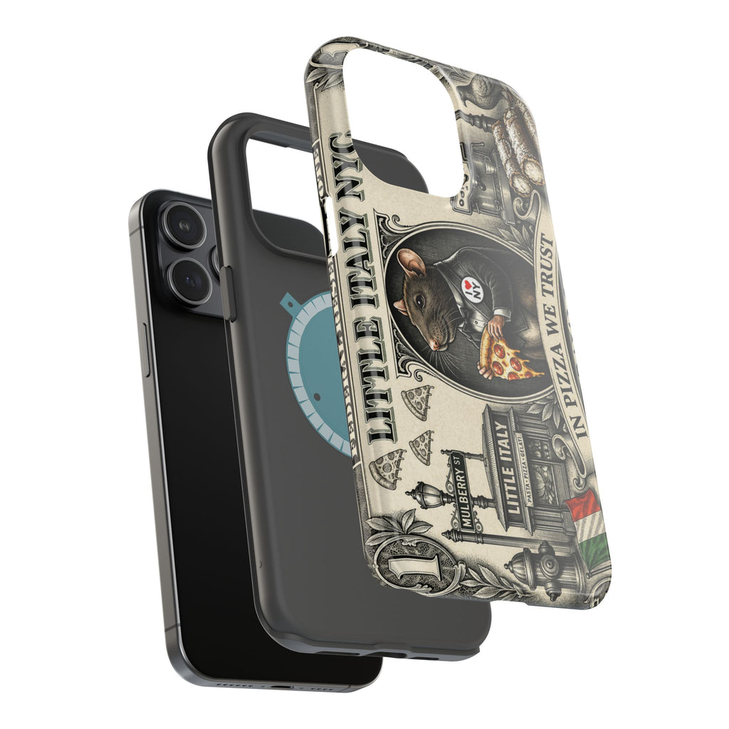 Little Italy NY Phone Case — 'In Pizza We Trust' Italy Rat Art Magnetic Impact-Resistant Case