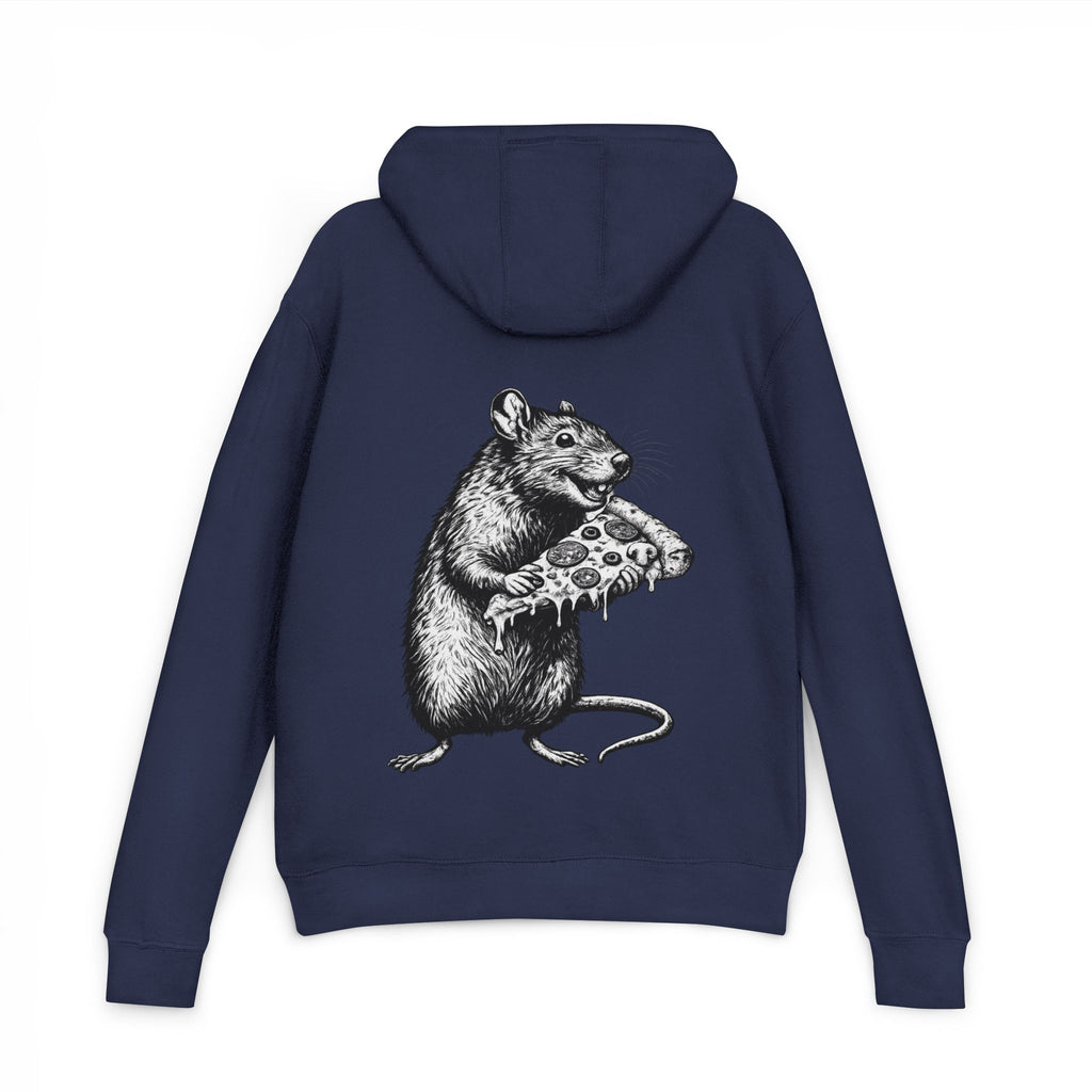 NYC Rats "Where the Rats Eat Better" Rat Holding Pizza Graphic Hoodie