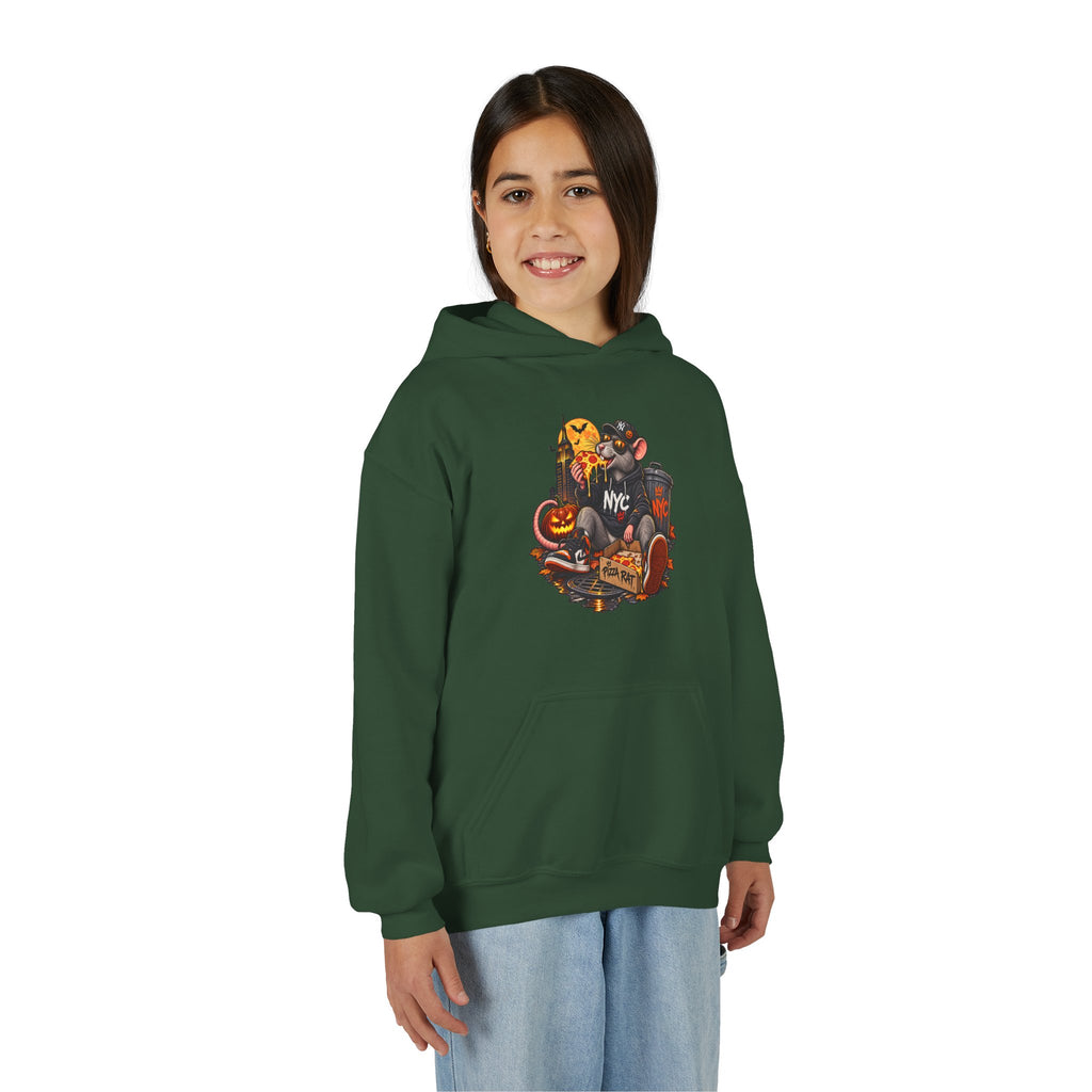 Youth Hoodie — Halloween NYC Costume Pizza Rat Graphic